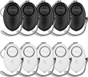 Personal Alarm for Women, 10Pcs 140dB Self Defense Keychain LED Light